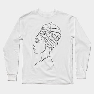 Black woman head wrap Long Sleeve T-Shirt
